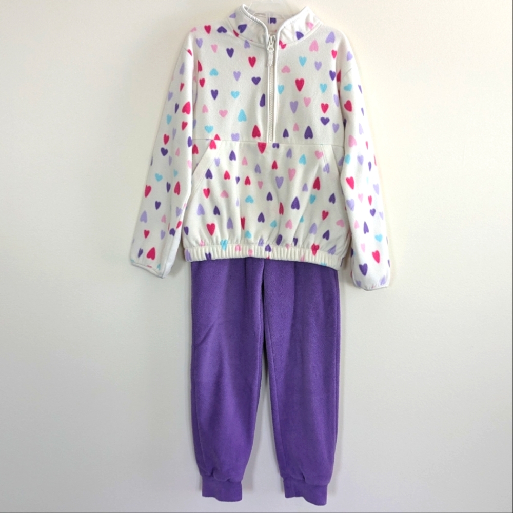 Girls Hearts Microfleece Matching Set (Size S/6/6X)